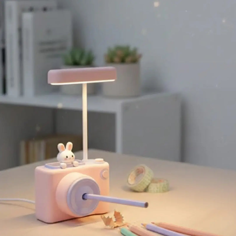Camera-Shaped Desk Lamp With Sharpener & Pen Holder