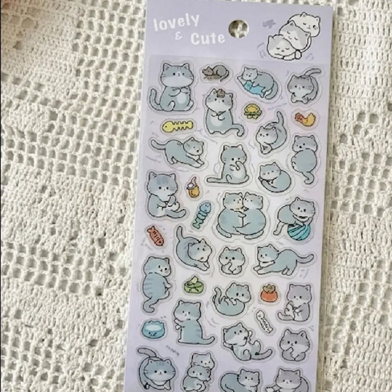 Cute Animal Aesthetic Clear Single Sheet Stickers