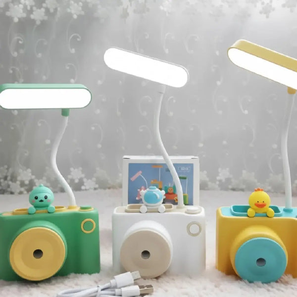 Camera-Shaped Desk Lamp With Sharpener & Pen Holder