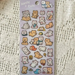 Cute Animal Aesthetic Clear Single Sheet Stickers