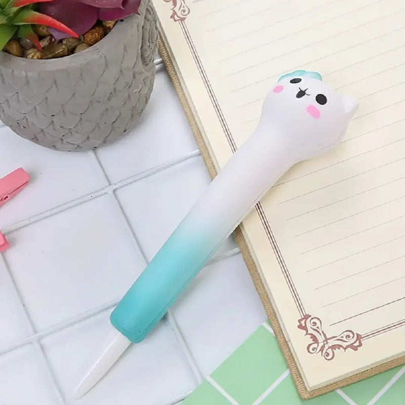 Kitty Blue Squishy Gel Pen Cute Desk Accessory