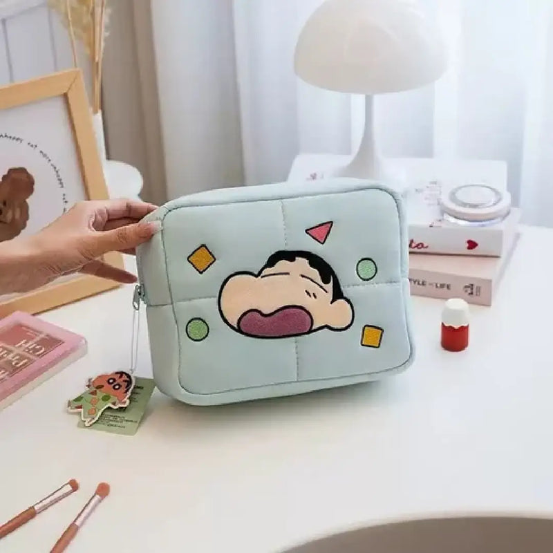 Shinchan Makeup Organizer Pouch with Secure Zipper Closure