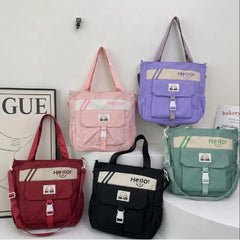 Hello Korean Tote Bag with Front Flap Pocket