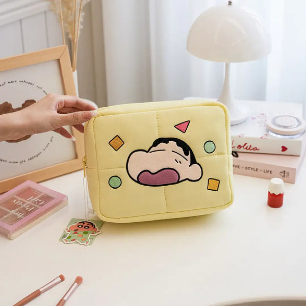 Shinchan Makeup Organizer Pouch with Secure Zipper Closure