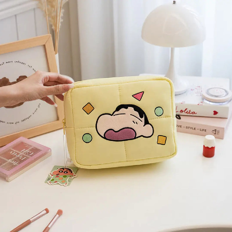 Shinchan Makeup Organizer Pouch with Secure Zipper Closure