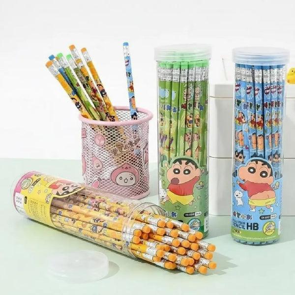 Cute Cartoon HB Pencil Set Jar of 12 - Cute Design