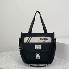 Hello Korean Tote Bag with Front Flap Pocket