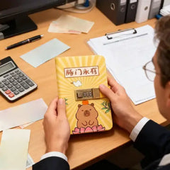 Kawaii Capybara Lockable Envelope Money Savings Book – Yellow Theme