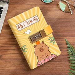 Kawaii Capybara Lockable Envelope Money Savings Book – Yellow Theme