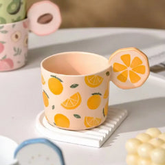 Cute Fruit Design Porcelain Mug, Coffee & Tea Cup with Handle