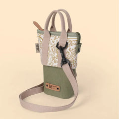 Graffiti Print Canvas Crossbody Bag - Mini Two-Way Tote