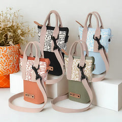 Graffiti Print Canvas Crossbody Bag - Mini Two-Way Tote