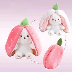 Kawaii Bunny Rabbit Plush Toy with Fruit Hood 25 cm