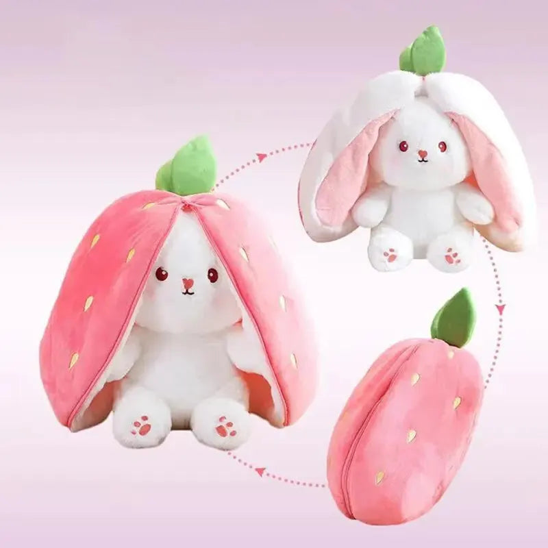 Kawaii Bunny Rabbit Plush Toy with Fruit Hood 25 cm