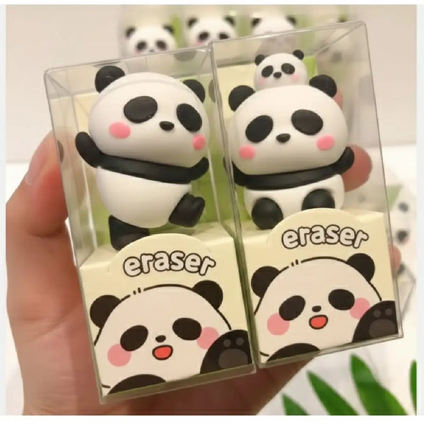 Cute 3D Panda Eraser – Tiny Panda with Ornament
