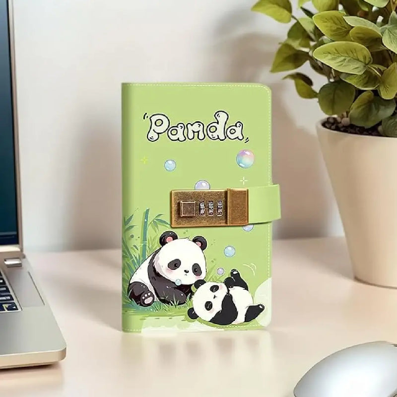 Kawaii Panda Lockable Envelope Money Savings Book – Green Theme