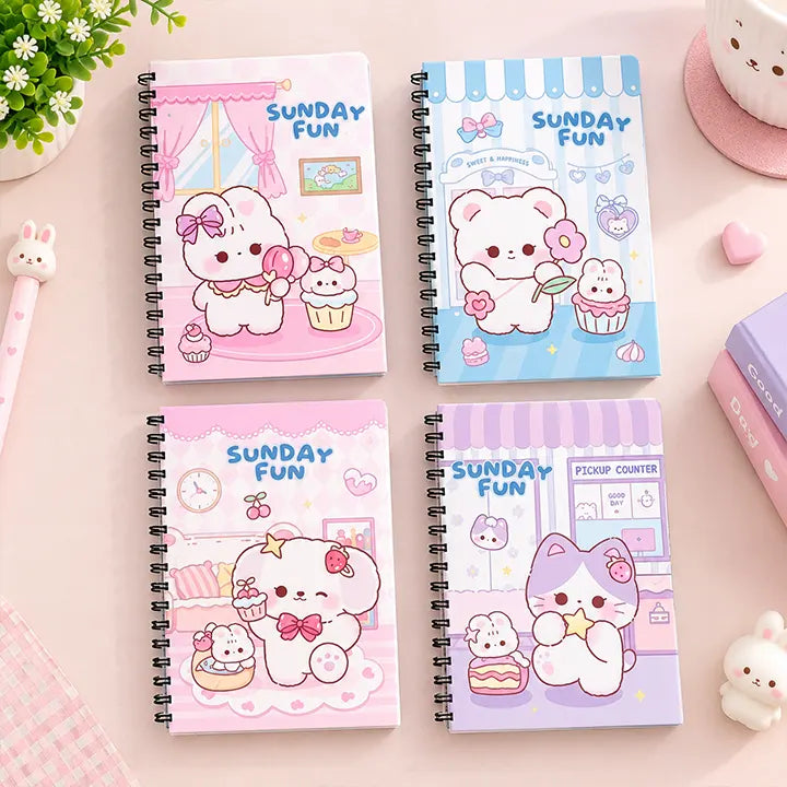 Sunday Fun - Pastel Aesthetic A5 Spiral Notebook