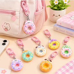 Pastel Donut Charm Keychain - 6 pcs