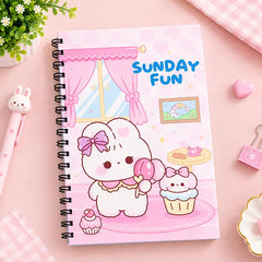 Sunday Fun - Pastel Aesthetic A5 Spiral Notebook