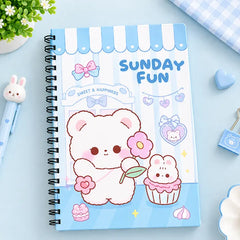 Sunday Fun - Pastel Aesthetic A5 Spiral Notebook