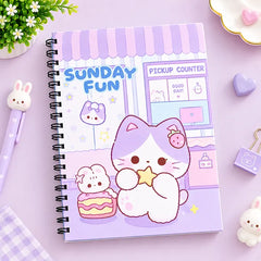Sunday Fun - Pastel Aesthetic A5 Spiral Notebook