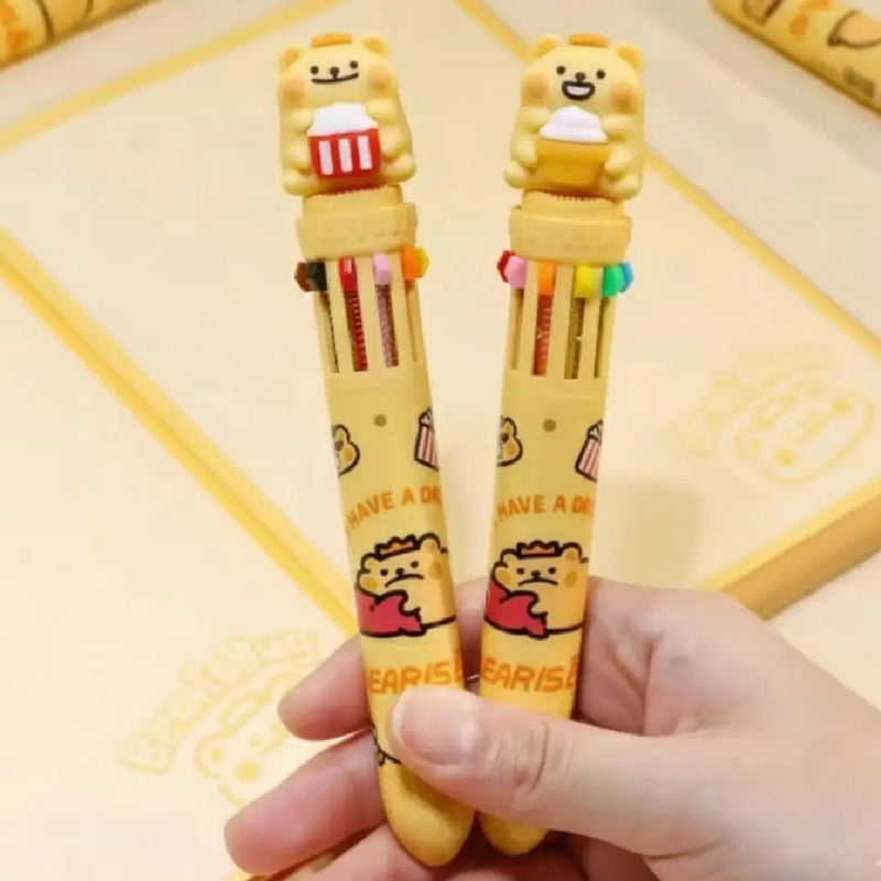 Bearis Bug 10-Color Ballpoint Pen-Cute & Colorful