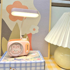 TV-Style Desk Lamp with Pen Holder and Sharpener