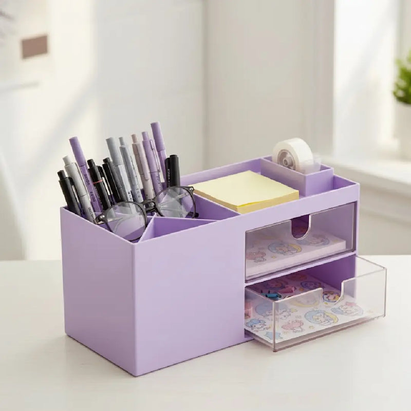Multi-Compartment Cartoon Desk Organizer Box