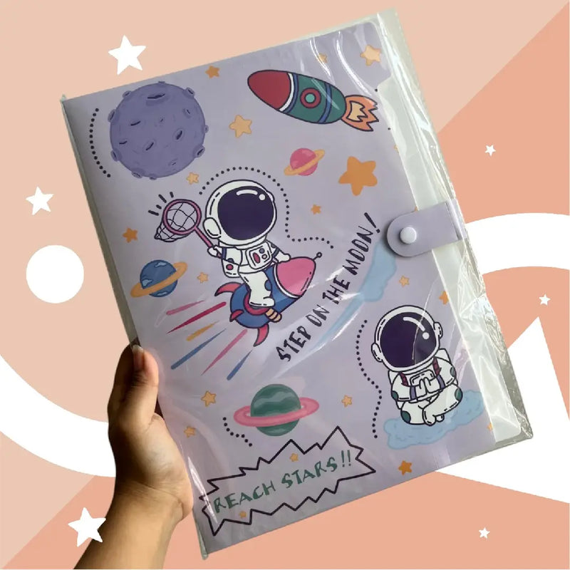 Space Theme File Folders Document Organizer