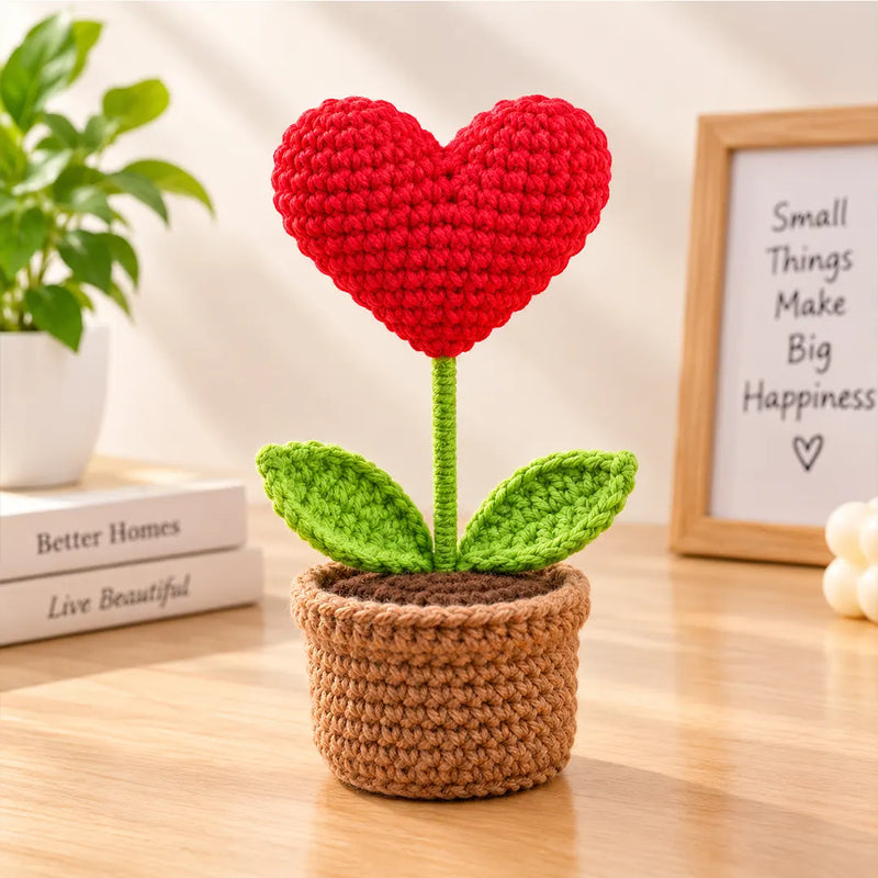 Crochet Fridge Magnet - Red Heart