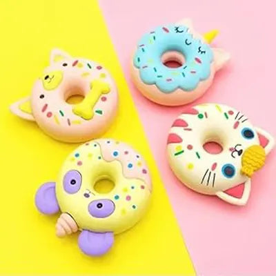Kawaii Animal Donut Shape Detachable Cartoon Eraser