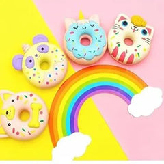 Kawaii Animal Donut Shape Detachable Cartoon Eraser