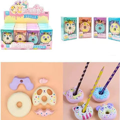 Kawaii Animal Donut Shape Detachable Cartoon Eraser
