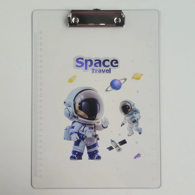 Space Astronaut Design Transparent Writing Pad with Ruler - Clipboard