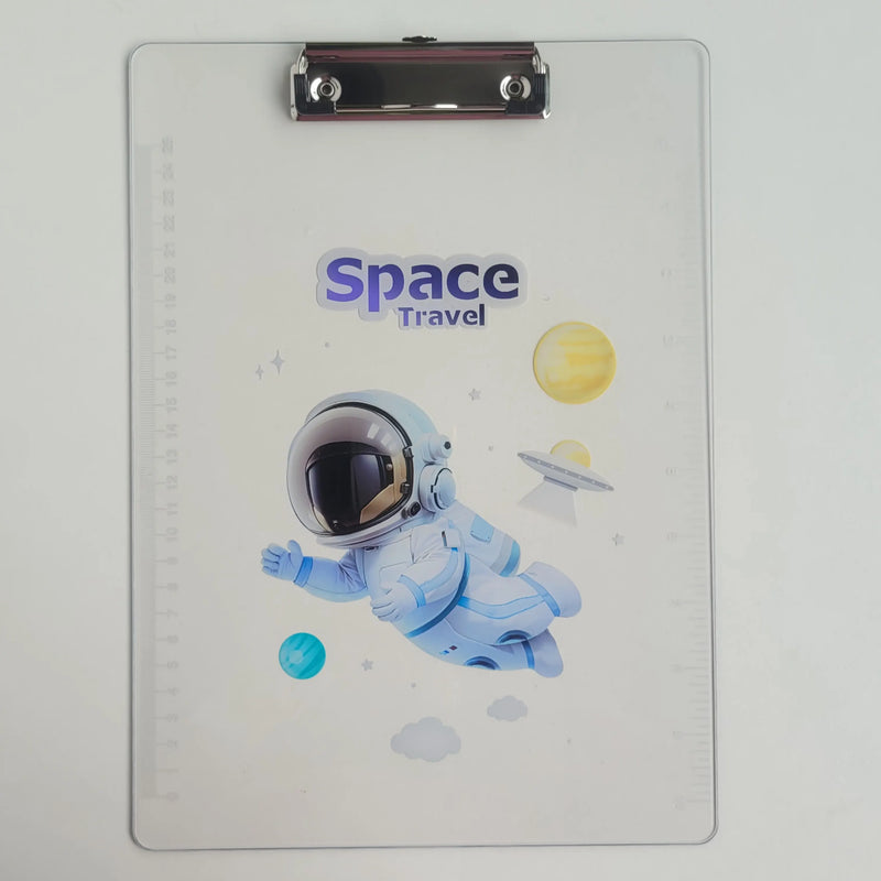 Space Astronaut Design Transparent Writing Pad with Ruler - Clipboard