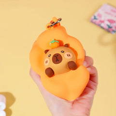 Mini Flower Silicone Wallet Charm With Cute Characters