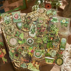 Vintage Garden Aesthetic Sticker Set – Art Decals (Pack-4)