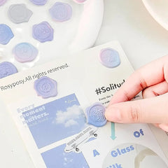 Kawaii Pastel Stamp Stickers Adorable Colorful DIY Craft Supplies