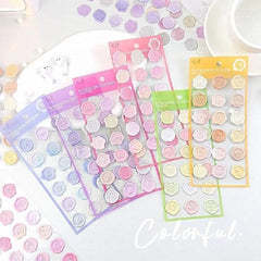 Kawaii Pastel Stamp Stickers Adorable Colorful DIY Craft Supplies