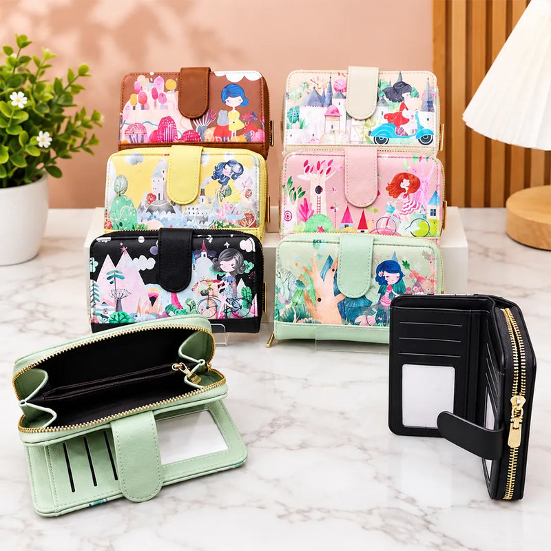 Stylish Cartoon Design Zip Wallet