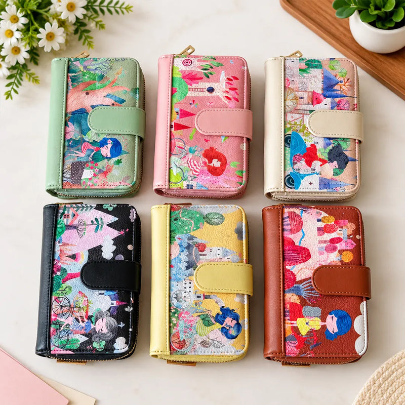 Stylish Cartoon Design Zip Wallet