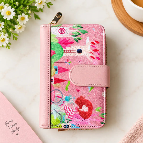 Stylish Cartoon Design Zip Wallet