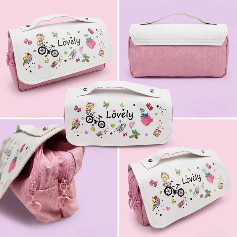 Lovely Pattern Multi-Layer Pencil Pouch