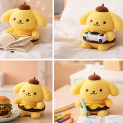 Kawaii Yellow Burger Puppy Plush Toy 20 Cm