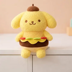 Kawaii Yellow Burger Puppy Plush Toy 20 Cm