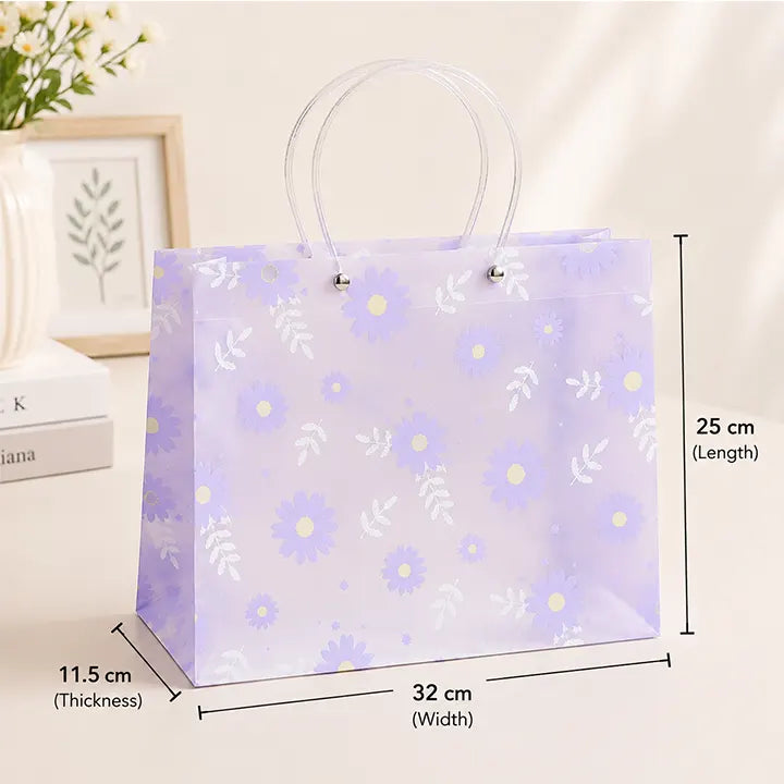 Transparent Floral PVC Gift Bag