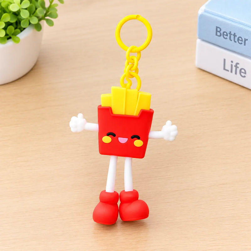 Adorable Fast Food Theme Silicone Bag Charm / Keychain