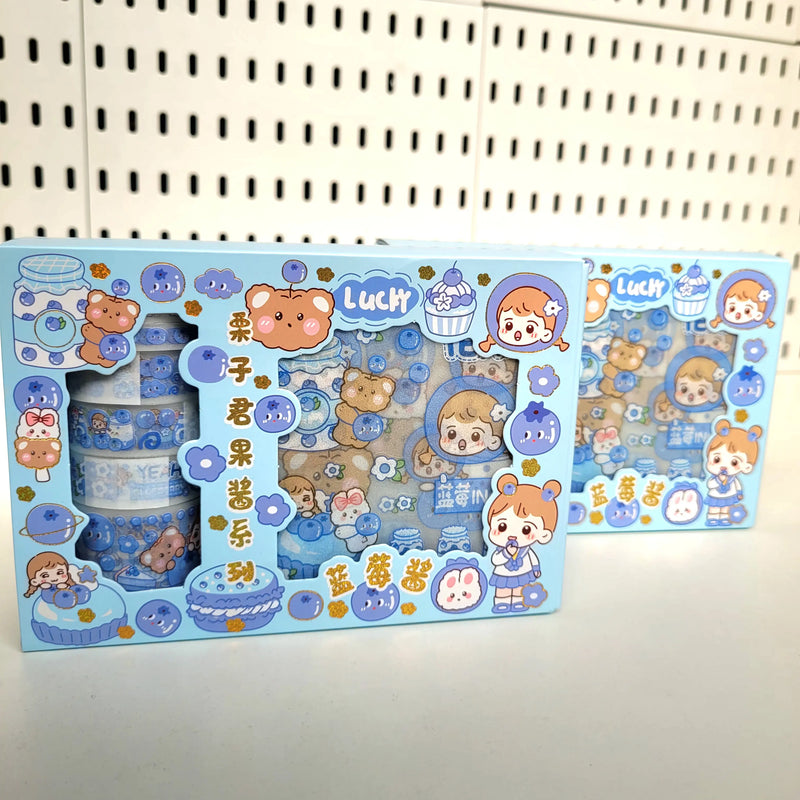 Lucky Kawaii Washi Tape & Sticker Set
