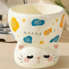 Cute Animal Porcelain Bowl – Bear & Cat Dessert Cup