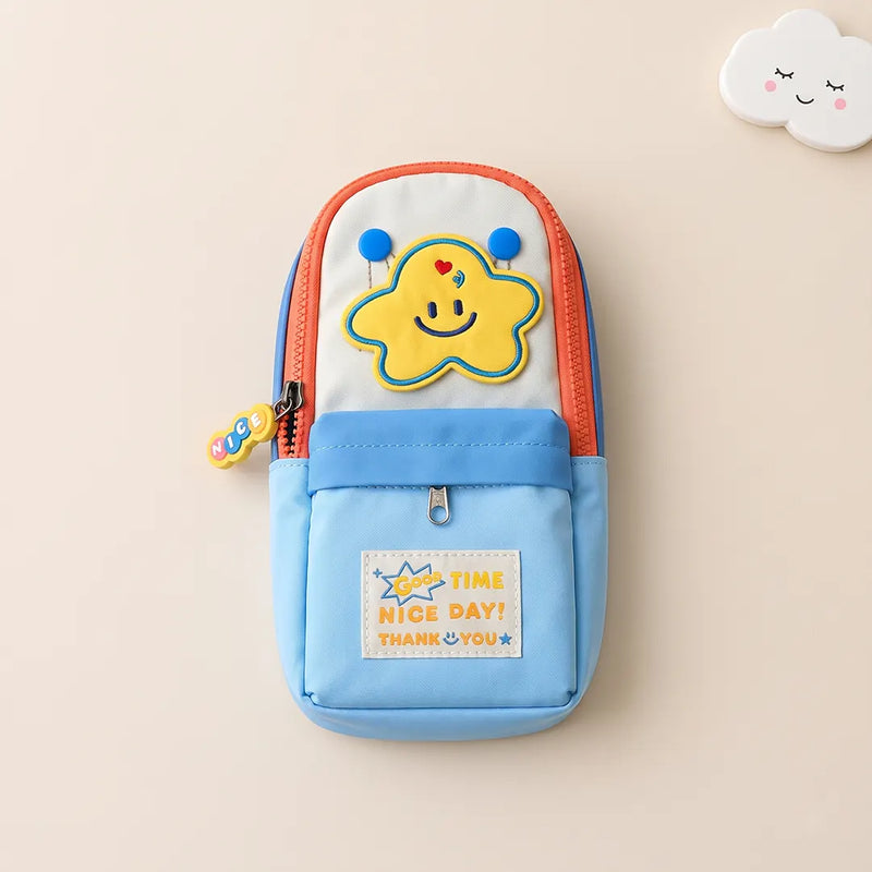 Colorful Smiley Face Zipper Pencil Pouch & Coin Purse Bag